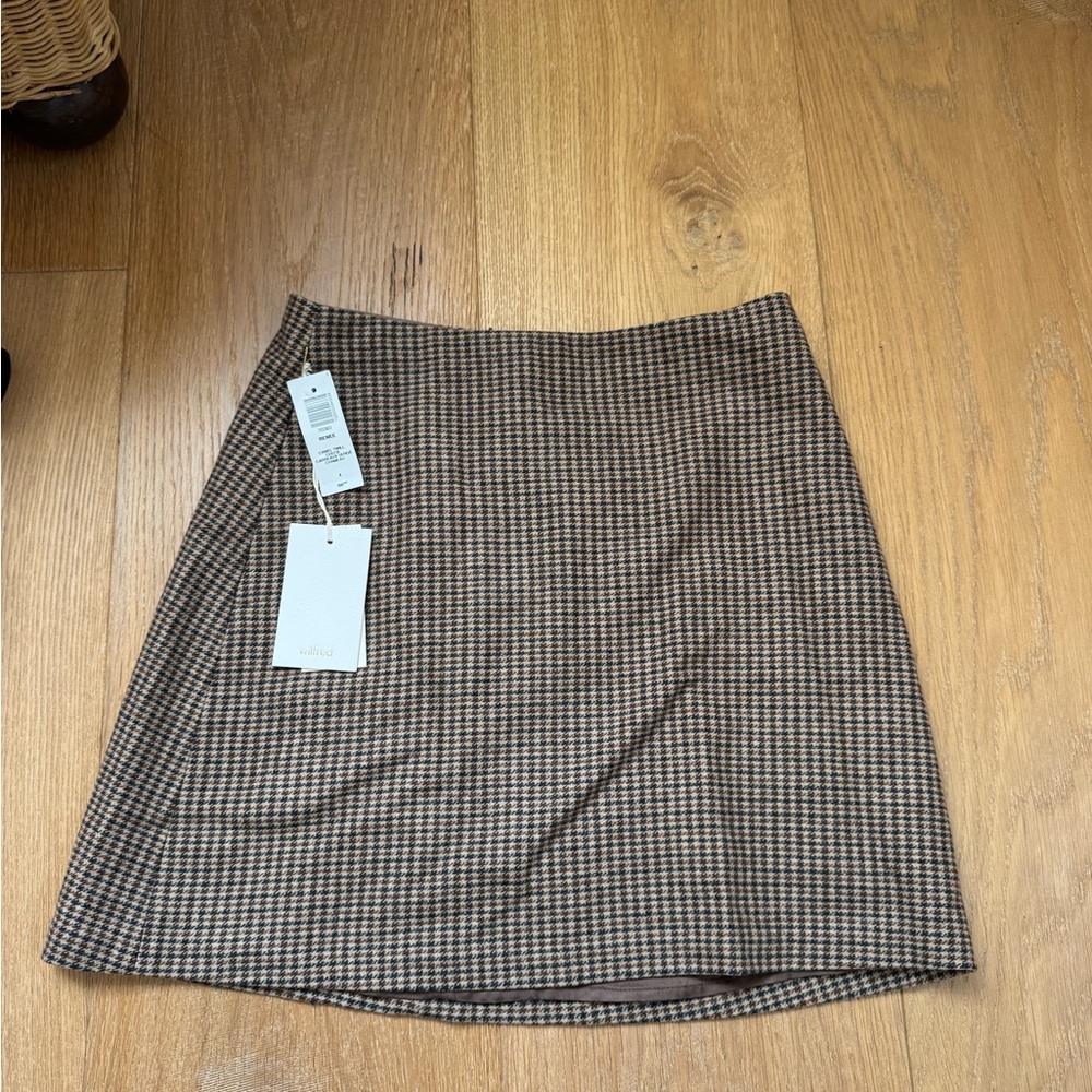 Classic Brown Houndstooth Mini Skirt Aritzia